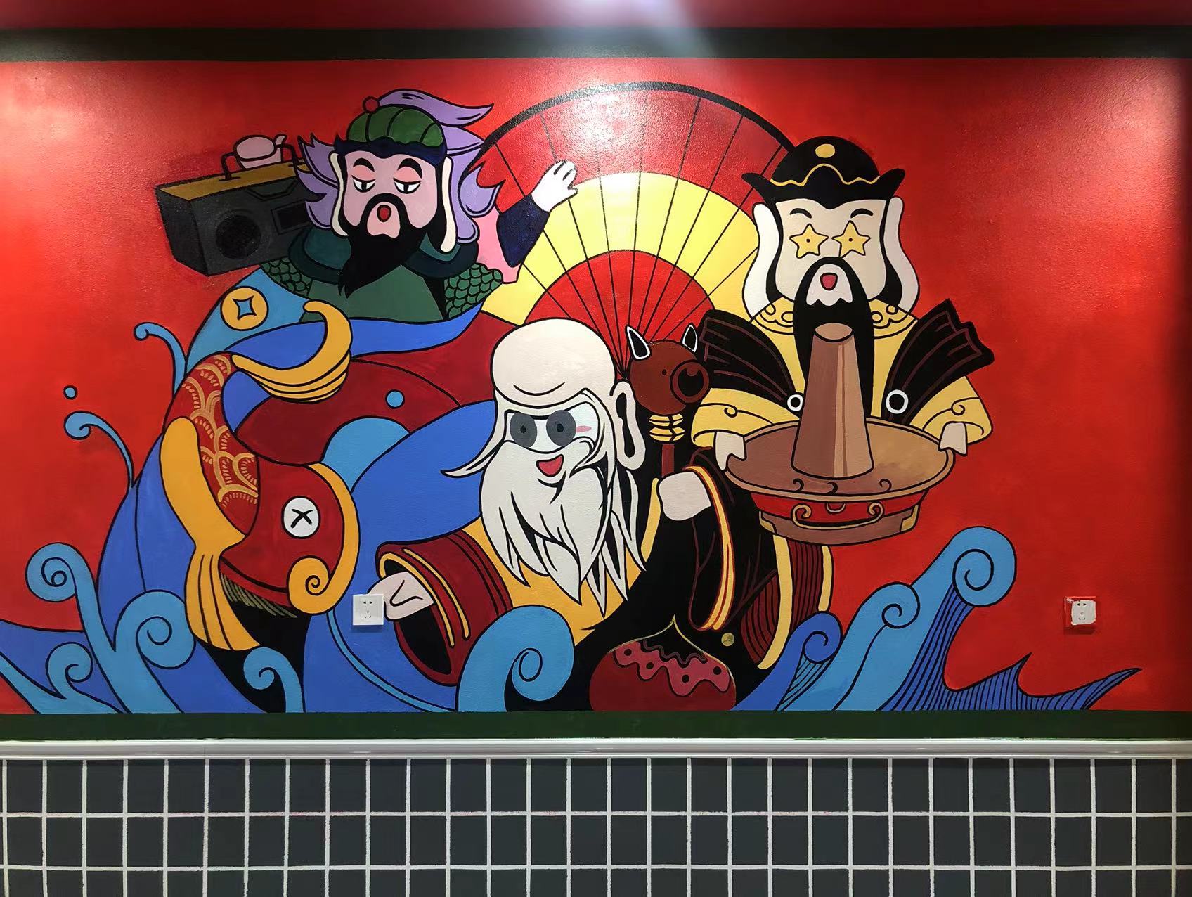 墙面彩绘墙体手绘壁画师公司